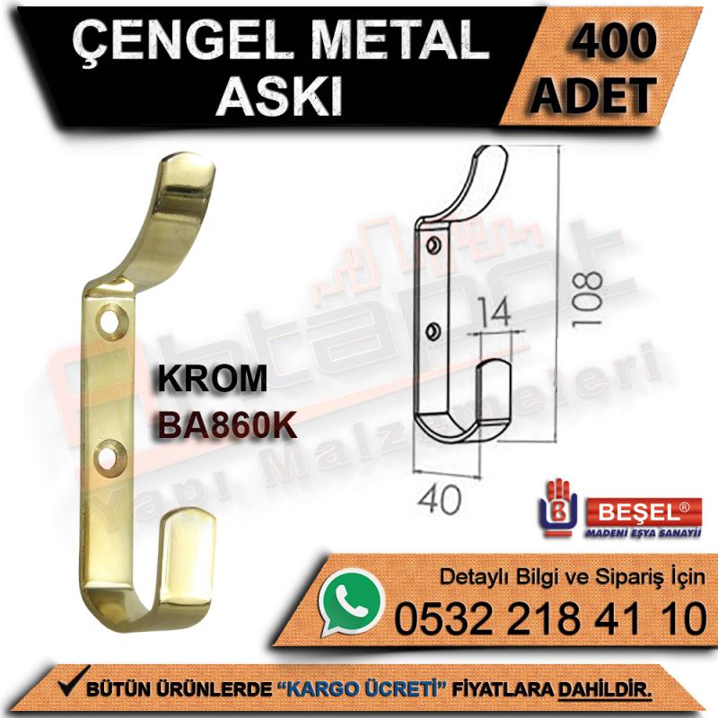 Beşel Çengel Metal Askı Krom (400 Adet)