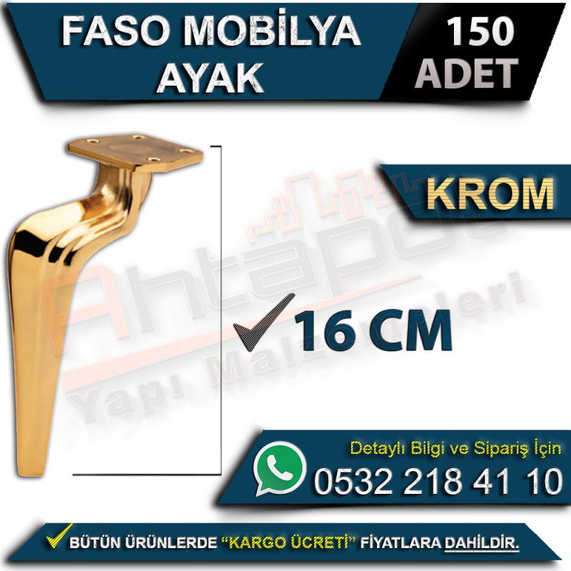 Faso Mobilya Ayak 16 Cm Krom (150 Adet)