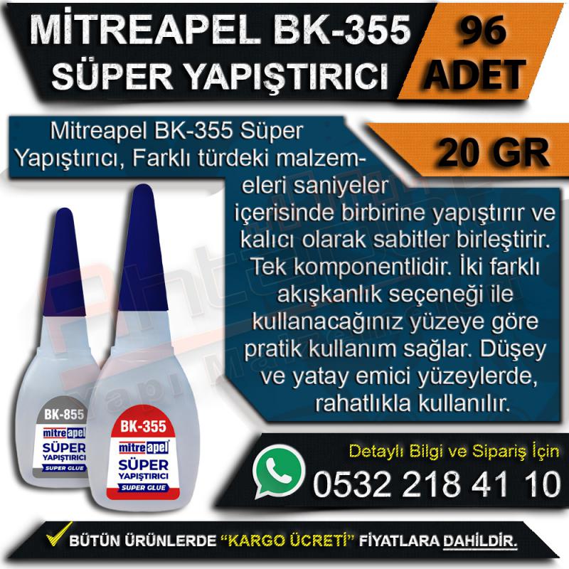 Mitreapel BK355 Süper Yapıştırıcı Şeffaf 20 Gr (96 Adet)