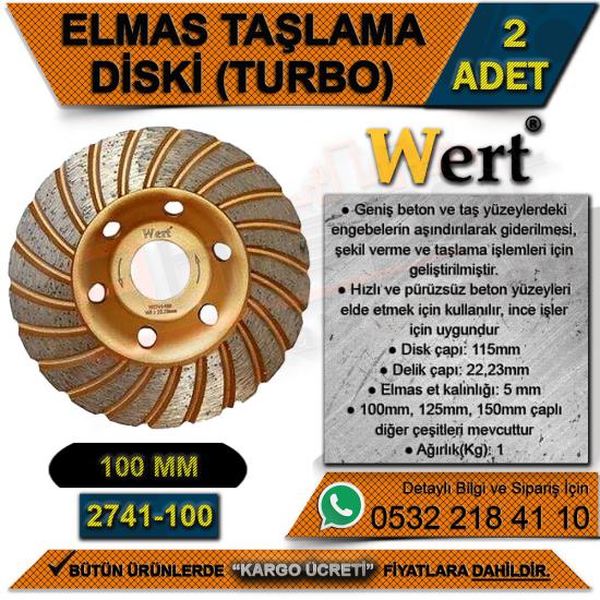 Wert 2741-115 Elmas Taşlama Diski, Turbo, 115 Mm (2 Adet)