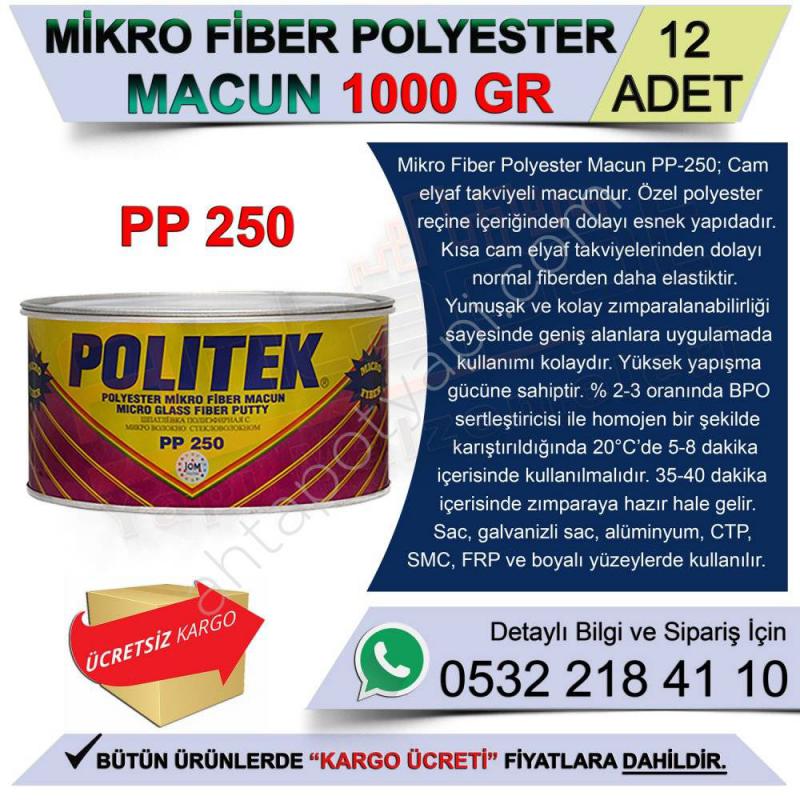 Politek Mikrofiber Polyester Macun 1.000 Gr (12 Adet)