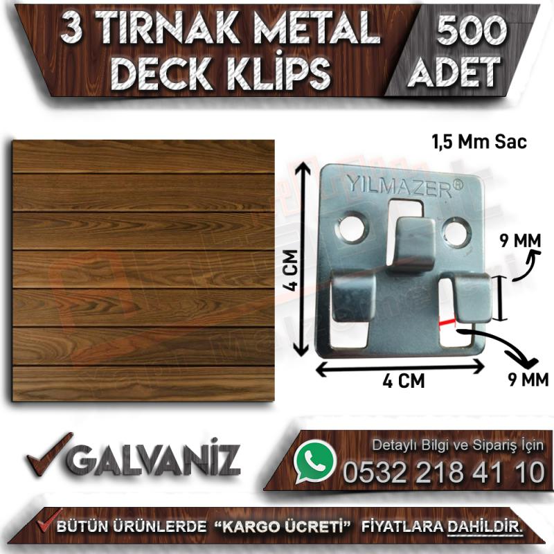 3 Tırnak Metal Deck Klips (500 Adet)