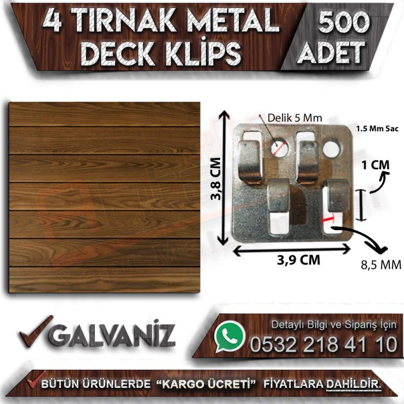 4 Tırnak Metal Deck Klips (500 Adet)