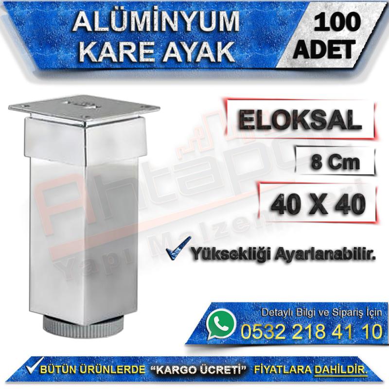 40X40 Alüminyum Kare Ayak 8 Cm (100 Adet)