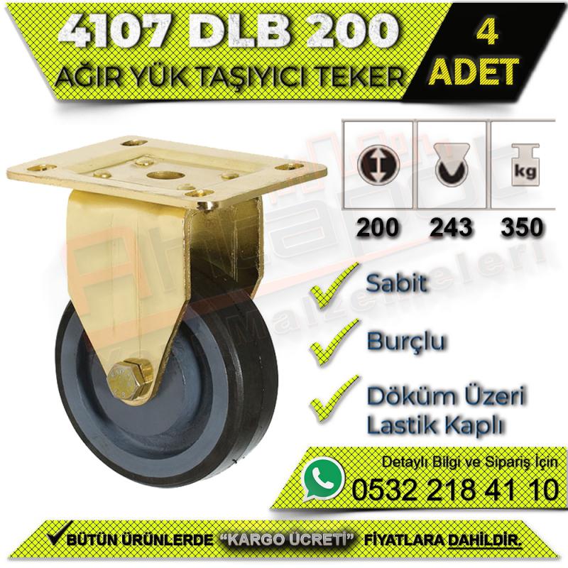 4107 DLB 200 Ağır Yük Taşıyıcı Sabit Burçlu Teker (4 ADET)