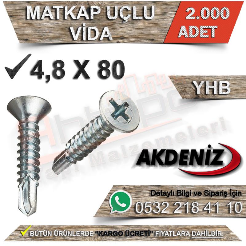 Akdeniz Matkap Uçlu Vida Yhb 4,8X80 (2.000 Adet)