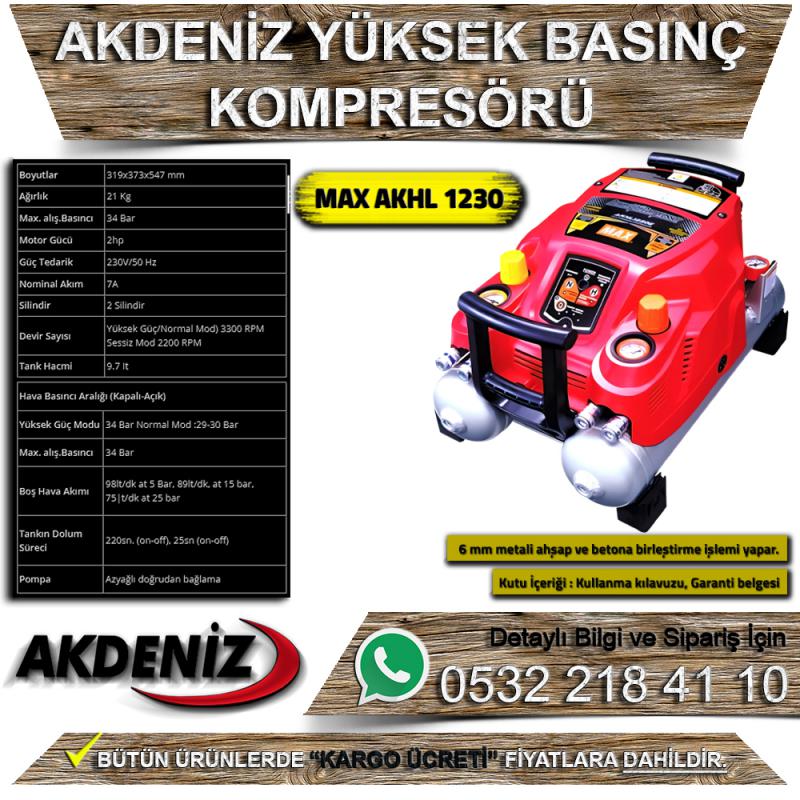 Akdeniz MAX AKHL 1230 Yüksek Basınç Kompresörü