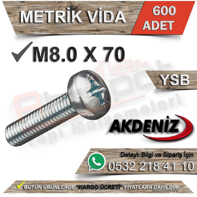 Akdeniz Metrik Vida Ysb M8.0X70 (600 Adet)