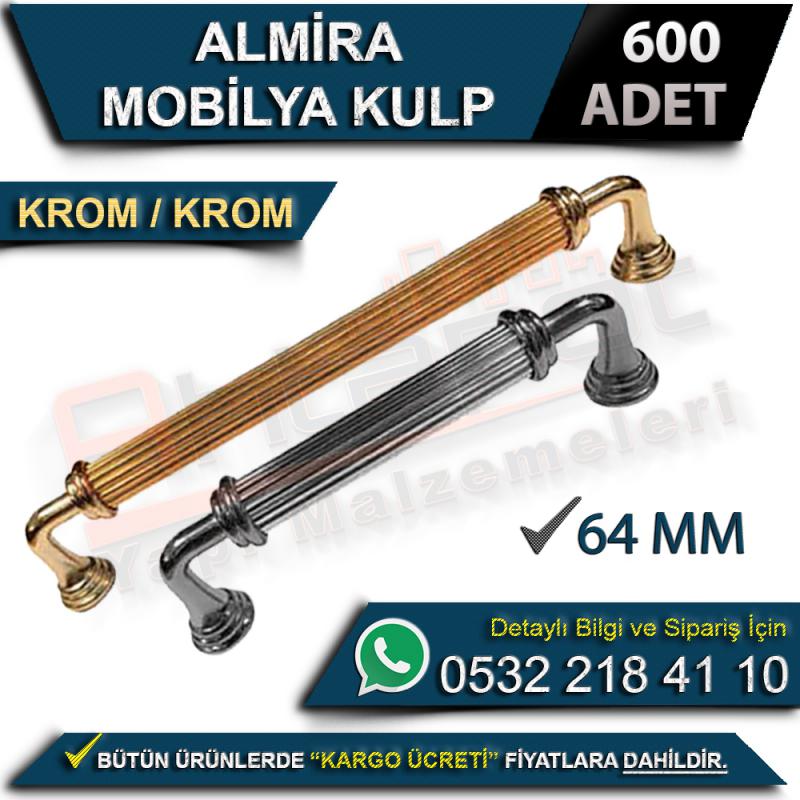 Almira Mobilya Kulp 64 Mm Krom-Krom (600 Adet)