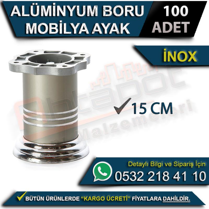 Alüminyum Boru Mobilya Ayak 15 Cm İnox (100 Adet)