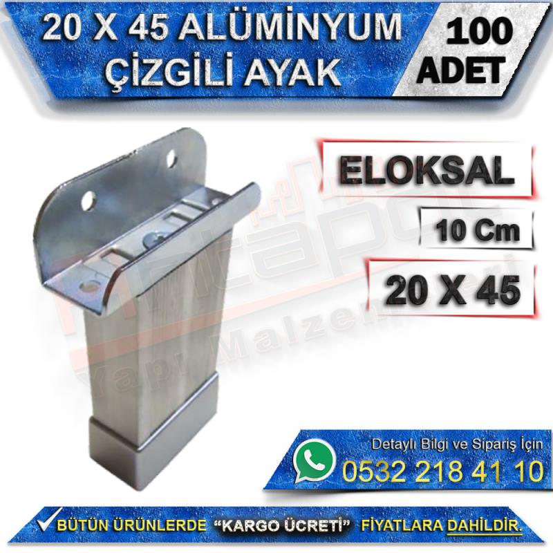 Alüminyum Çizgili 20X45 Ayak 10 Cm (100 Adet)