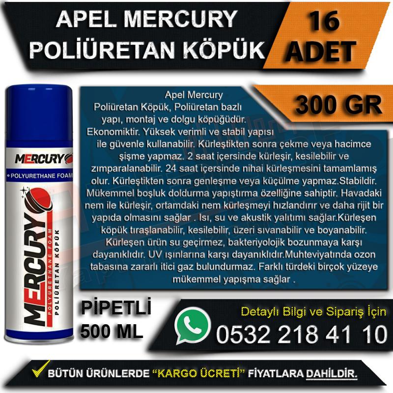 Apel  Mercury Pu Köpük Pipetli 300 Gr (16 Adet)