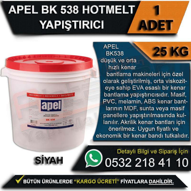 Apel BK 538 Hotmelt Yapıştırıcı Siyah Kova 25 Kg (1 Adet)