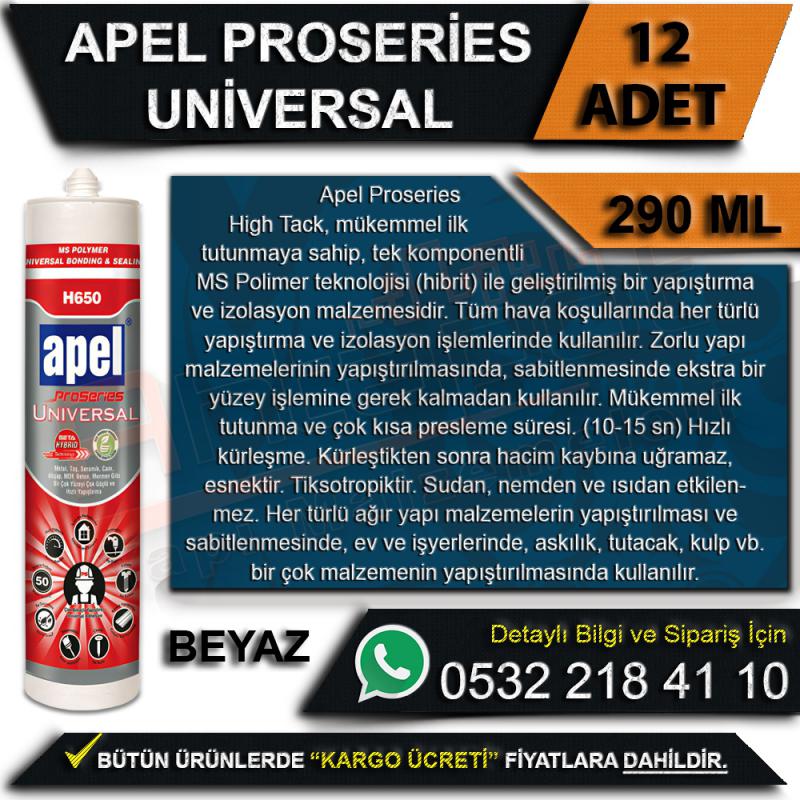 Apel Proseries Universal Hibrit Yapıştırıcı Beyaz 290 Ml (12 Adet)