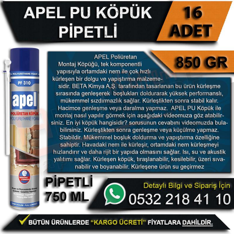 Apel Pu Köpük Pipetli 850 Gr (16 Adet)