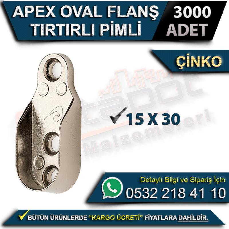 Apex Oval Flanş Tırtırlı Pimli (15x30) Çinko (3000 Adet)