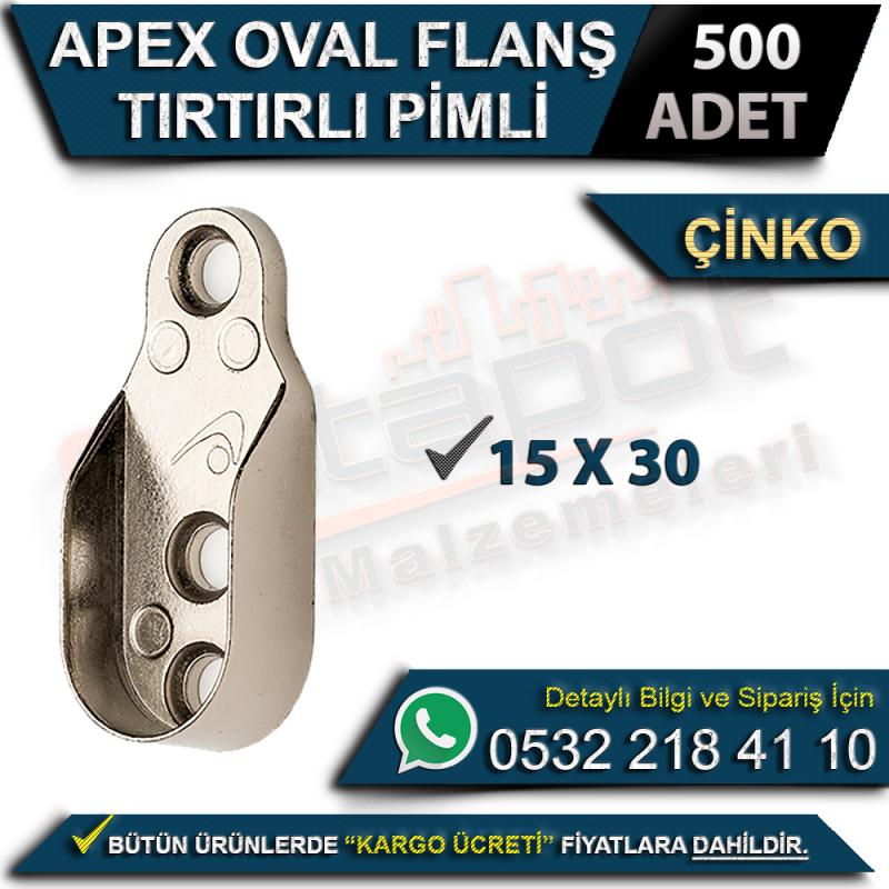 Apex Oval Flanş Tırtırlı Pimli (15x30) Çinko (500 Adet)