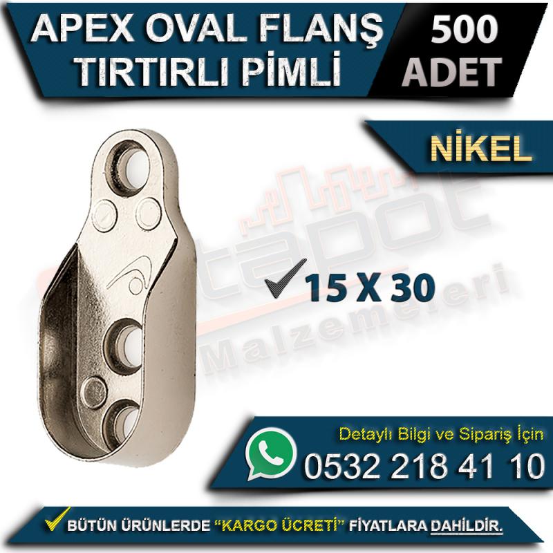 Apex Oval Flanş Tırtırlı Pimli (15x30) Nikel (500 Adet)