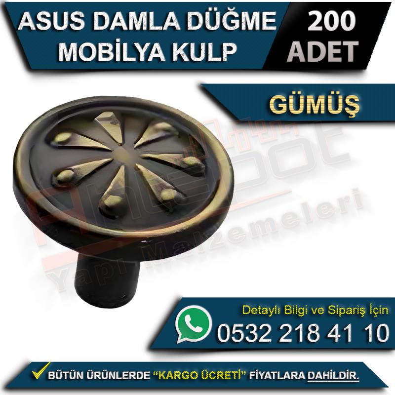 Asus Damla Düğme Mobilya Kulp Gümüş (200 Adet)