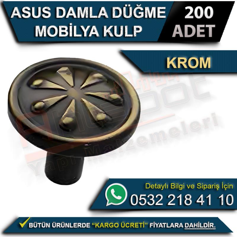 Asus Damla Düğme Mobilya Kulp Krom (200 Adet)