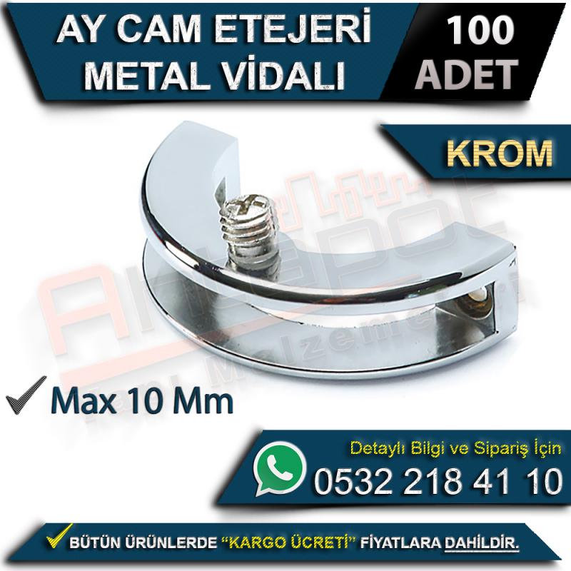 Ay Cam Etejeri Metal Vidalı Max 10 Mm Krom (100 Adet)