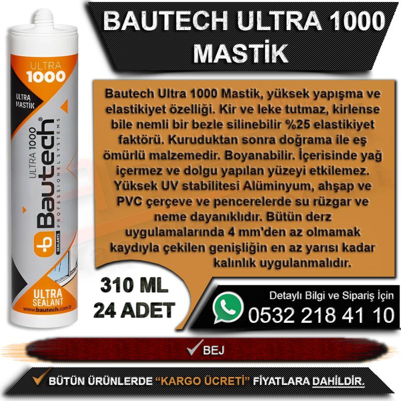 Bautech Ultra 1000 Mastik 310 ML Bej (24 Adet)