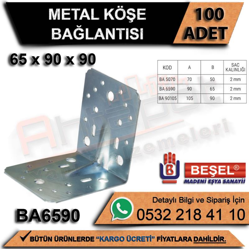 Beşel Metal Köşe Bağlantısı 65x90x90 (100 Adet)