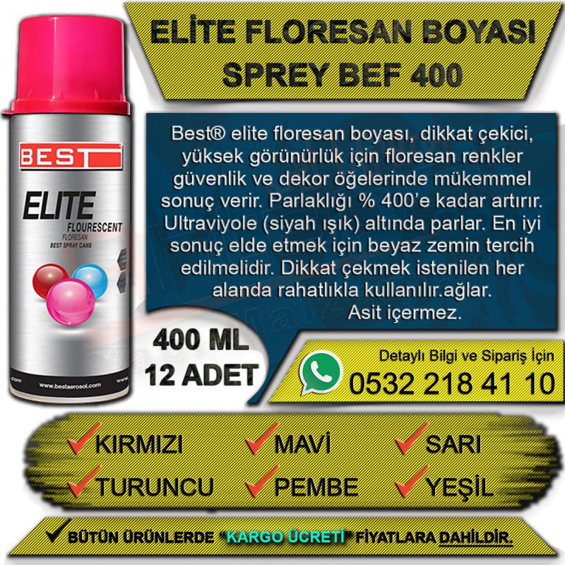 Best Elite Floresan Sprey Boya Bef-400 Sarı (12 Adet)