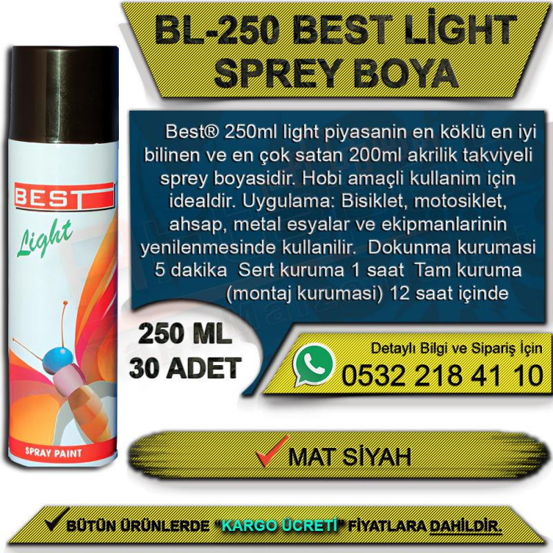 Best Light Sprey Boya Bl-250 250 Ml Mat Siyah (30 Adet)