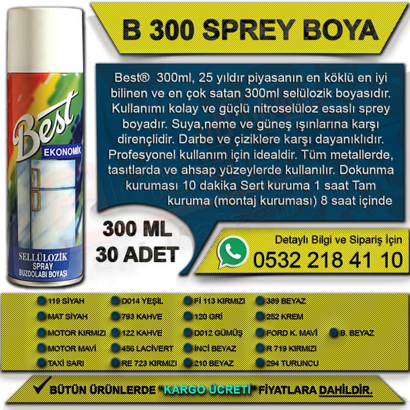 Best Sprey Boya B-300 300 Ml Mat Siyah (30 Adet)