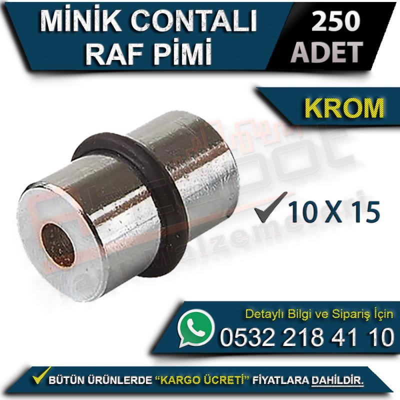 Büyük Contalı Raf Pimi 10x15 Krom (250 Adet)