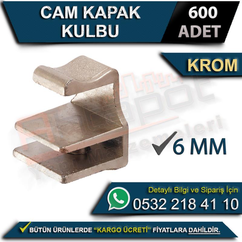 Cam Kapak Kulbu Krom (600 Adet)