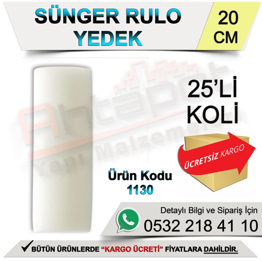 Dekor 1130 Sünger Rulo Yedek 20 Cm (25 Adet)