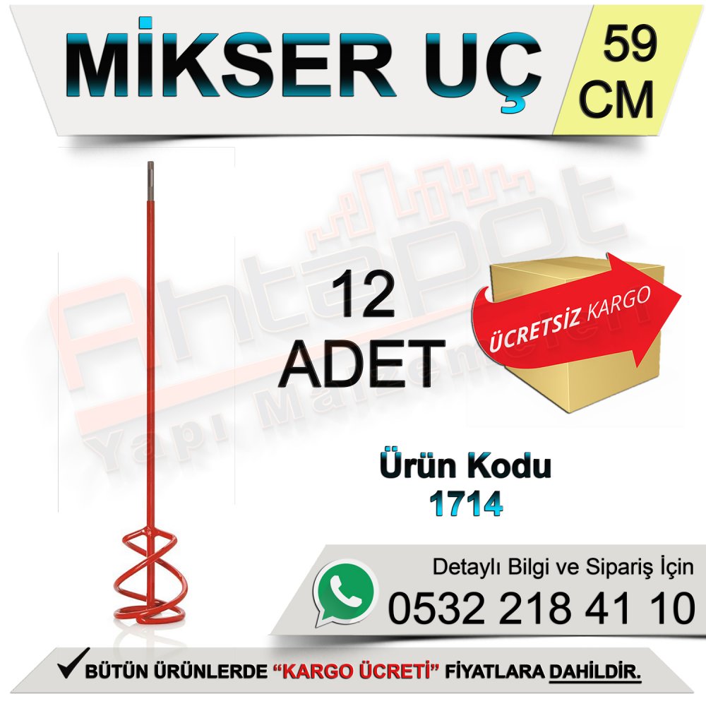 Dekor 1714 Mikser Uç Sds Plus 59 Cm (12 Adet)