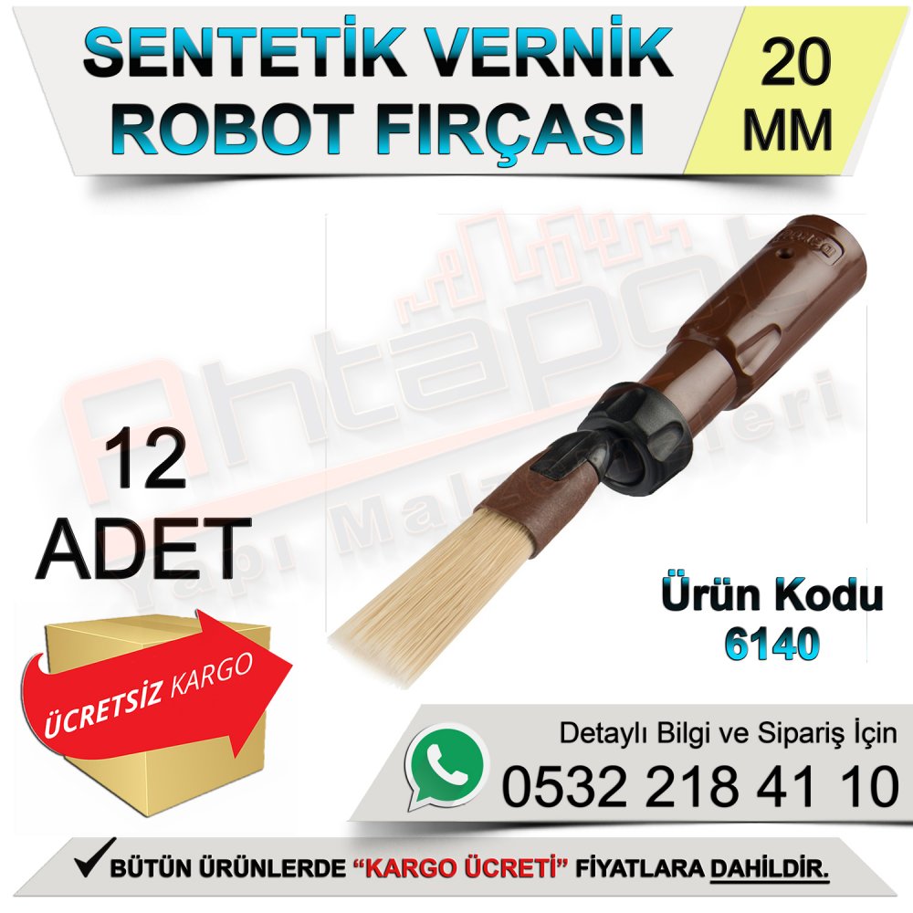 Dekor 6140 Sentetik Vernik Robot Fırça 0,8x20 Mm (12 Adet)