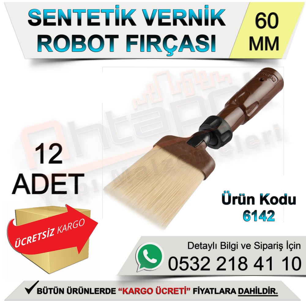 Dekor 6142 Sentetik Vernik Robot Fırça 2,3x60 Mm (12 Adet)