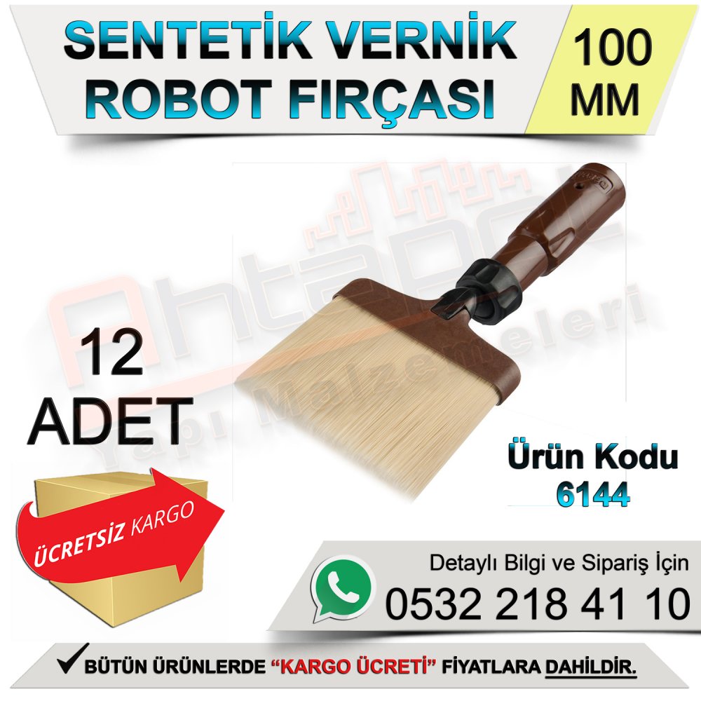Dekor 6144 Sentetik Vernik Robot Fırça 4x100 Mm (12 Adet)