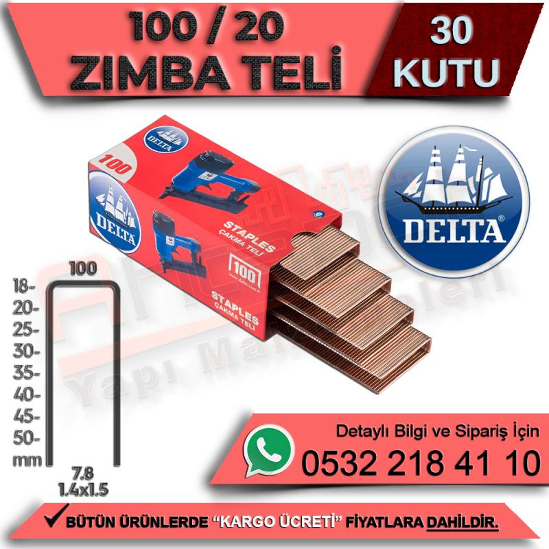 Delta Zımba Teli 100-20 (30 Kutu)