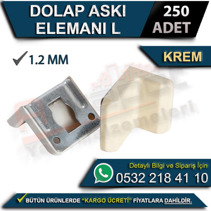 Dolap Askı Elemanı L 1.2 Mm Krem (250 Adet)