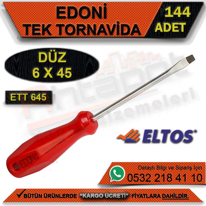 Edoni Ett645 Tek Tornavida 6x45 Düz (144 Adet)
