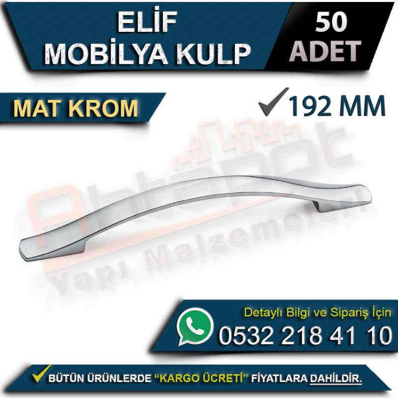 Elif Mobilya Kulp 192 Mm Mat Krom (50 Adet)