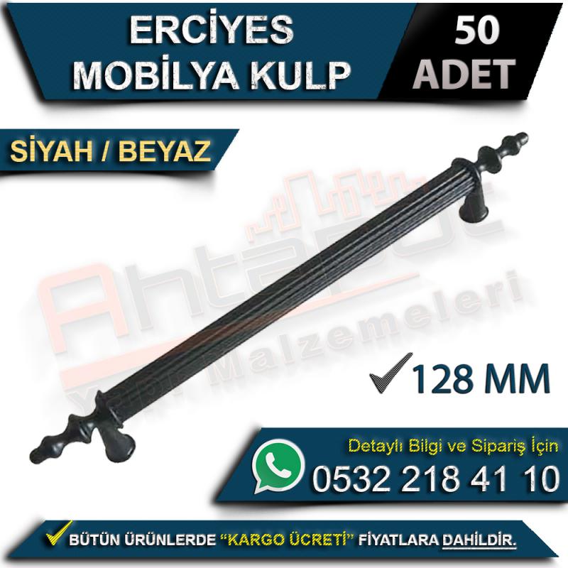 Erciyes Mobilya Kulp 128 Mm Siyah-Beyaz (50 Adet)