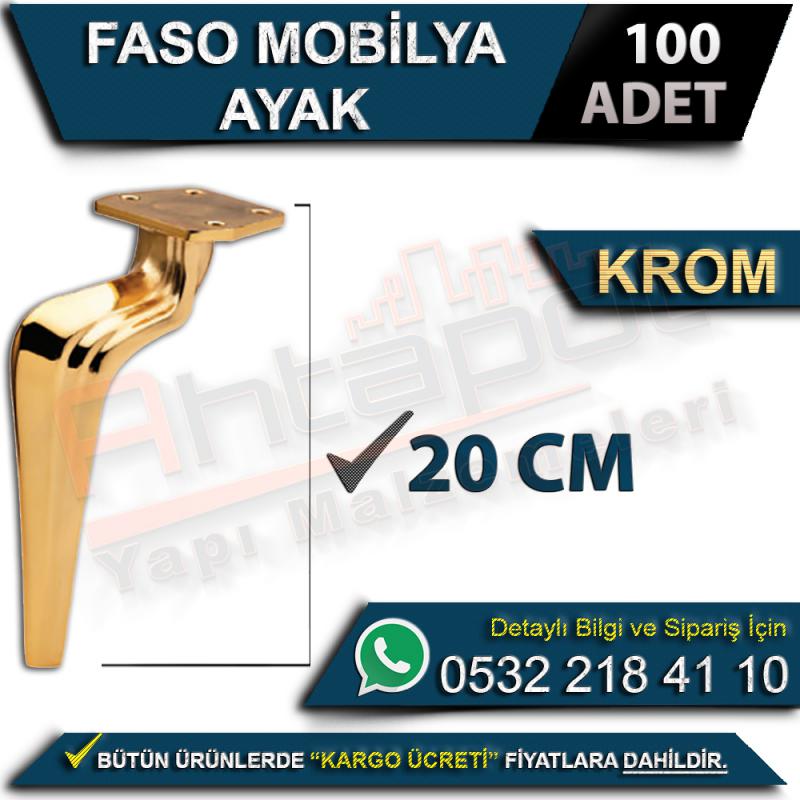 Faso Mobilya Ayak 20 Cm Krom (100 Adet)