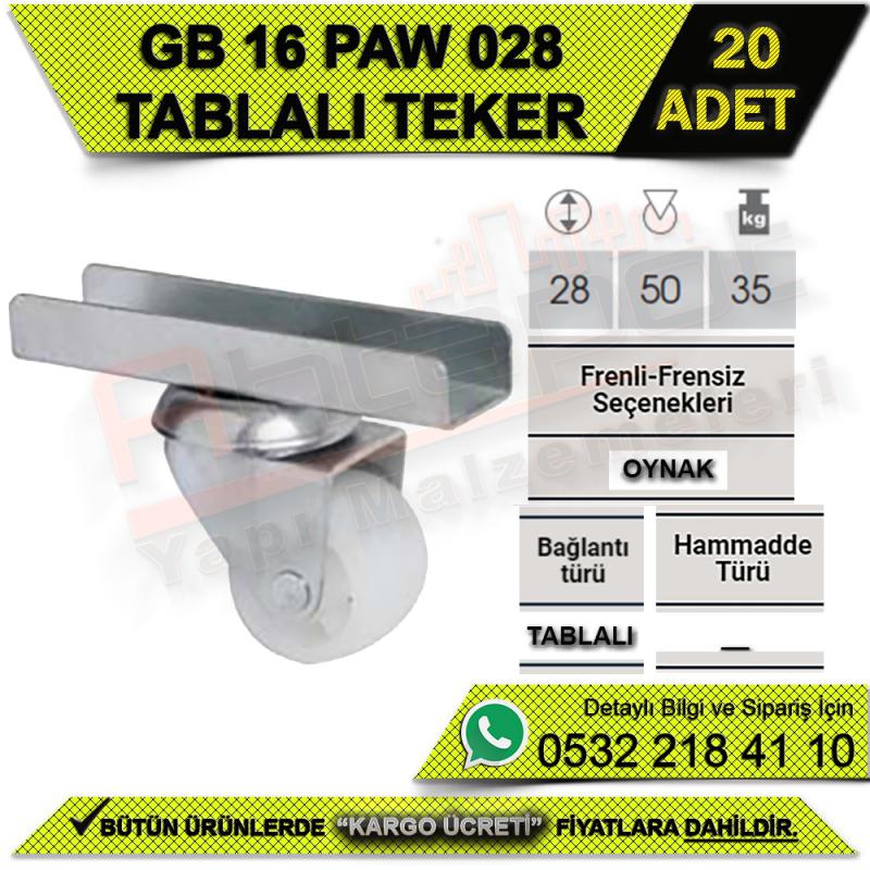 GB 16 PAW 028 TABLALI TEKER (20 ADET)