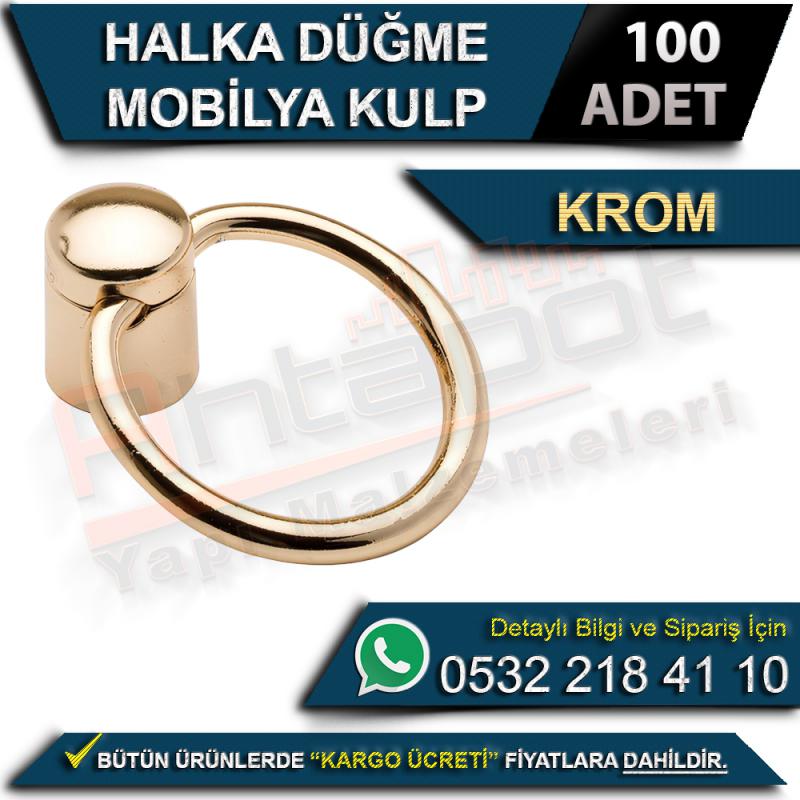 Halka Düğme Mobilya Kulp Krom (100 Adet)