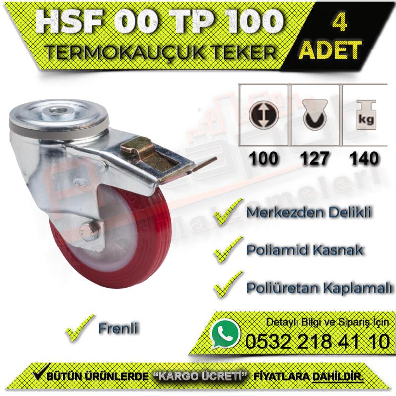 HSF 00 TP 100 Merkezden Delikli Termo Kauçuk Teker (4 ADET)
