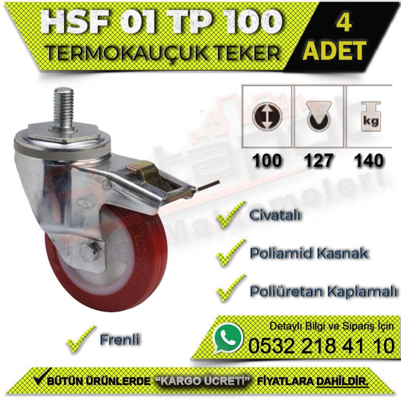 HSF 01 TP 100 Civatalı Termo Kauçuk Teker (4 ADET)