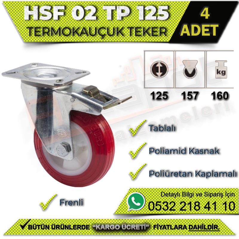 HSF 02 TP 125 Tablalı Termo Kauçuk Teker (4 ADET)