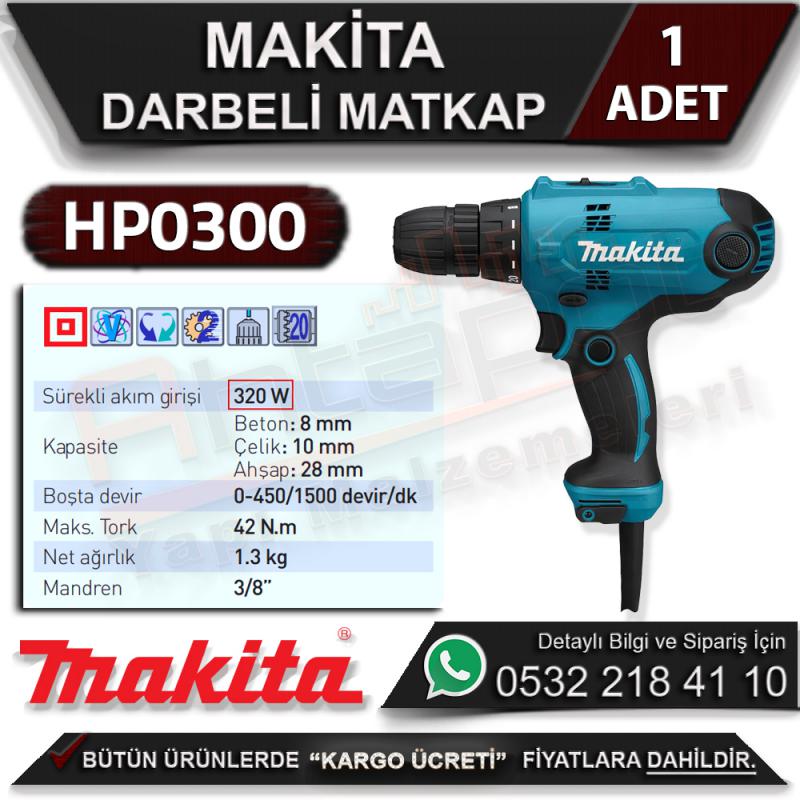 Makita HP0300 Darbeli Matkap