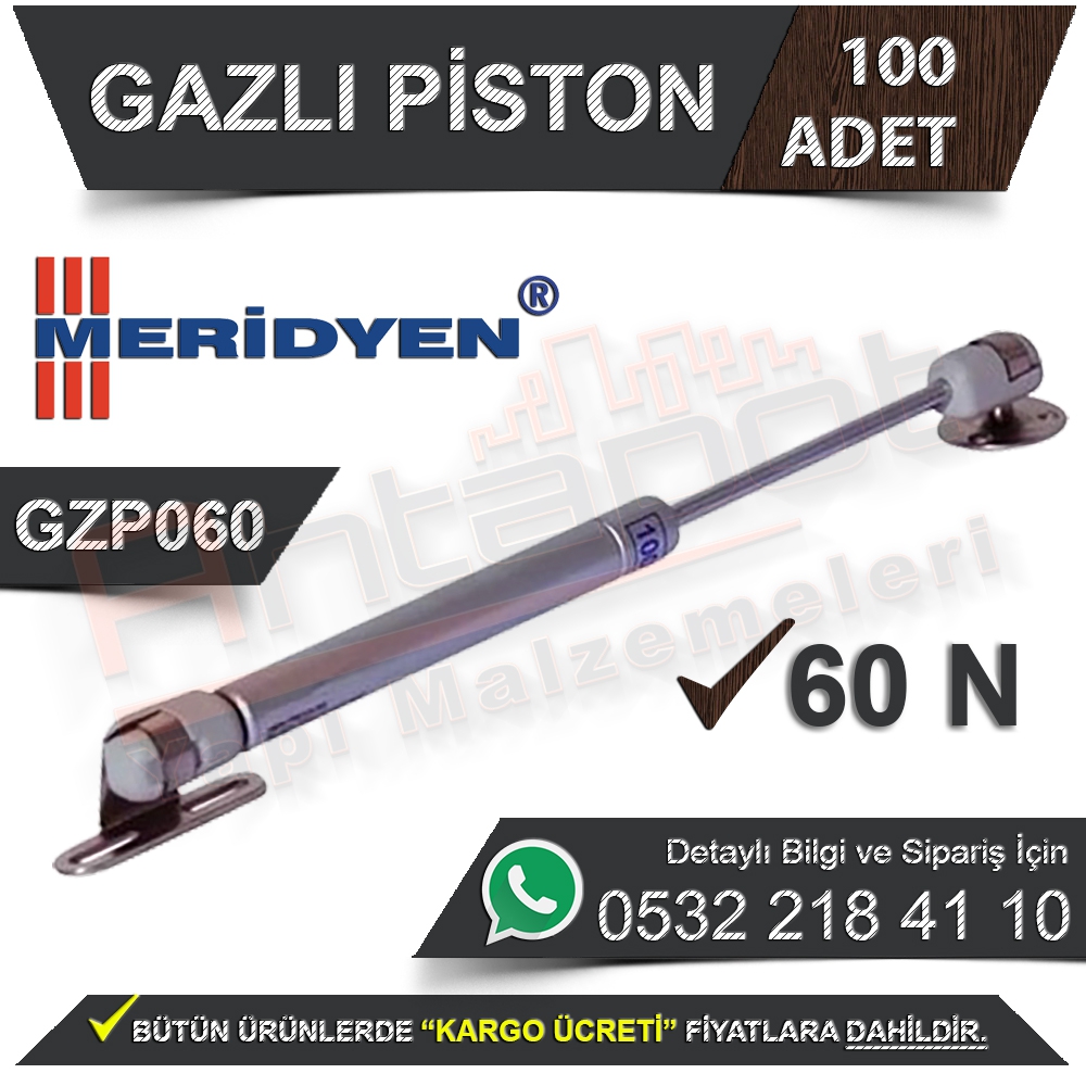 Meridyen Gazlı Piston Gzp060 (100 Adet)
